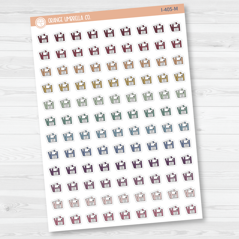 Floppy Disc Icon Planner Stickers | I-405