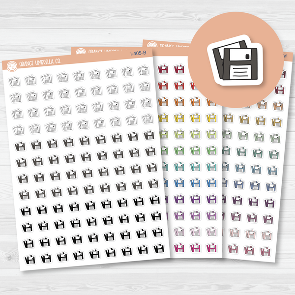 Floppy Disc Icon Planner Stickers | I-405