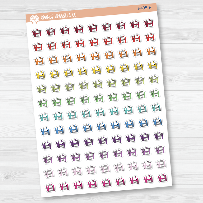 Floppy Disc Icon Planner Stickers | I-405