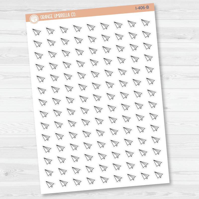 Paper Airplane Icon Planner Stickers | I-406