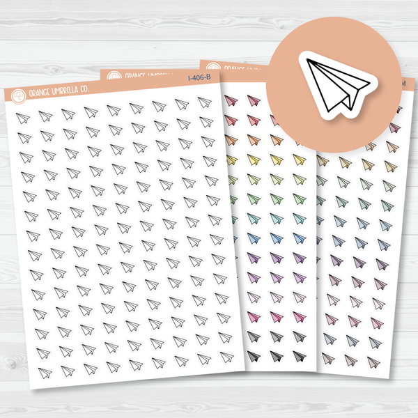 Paper Airplane Icon Planner Stickers | I-406