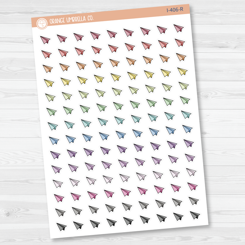 Paper Airplane Icon Planner Stickers | I-406