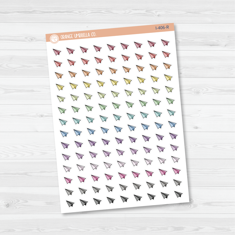 Paper Airplane Icon Planner Stickers | I-406