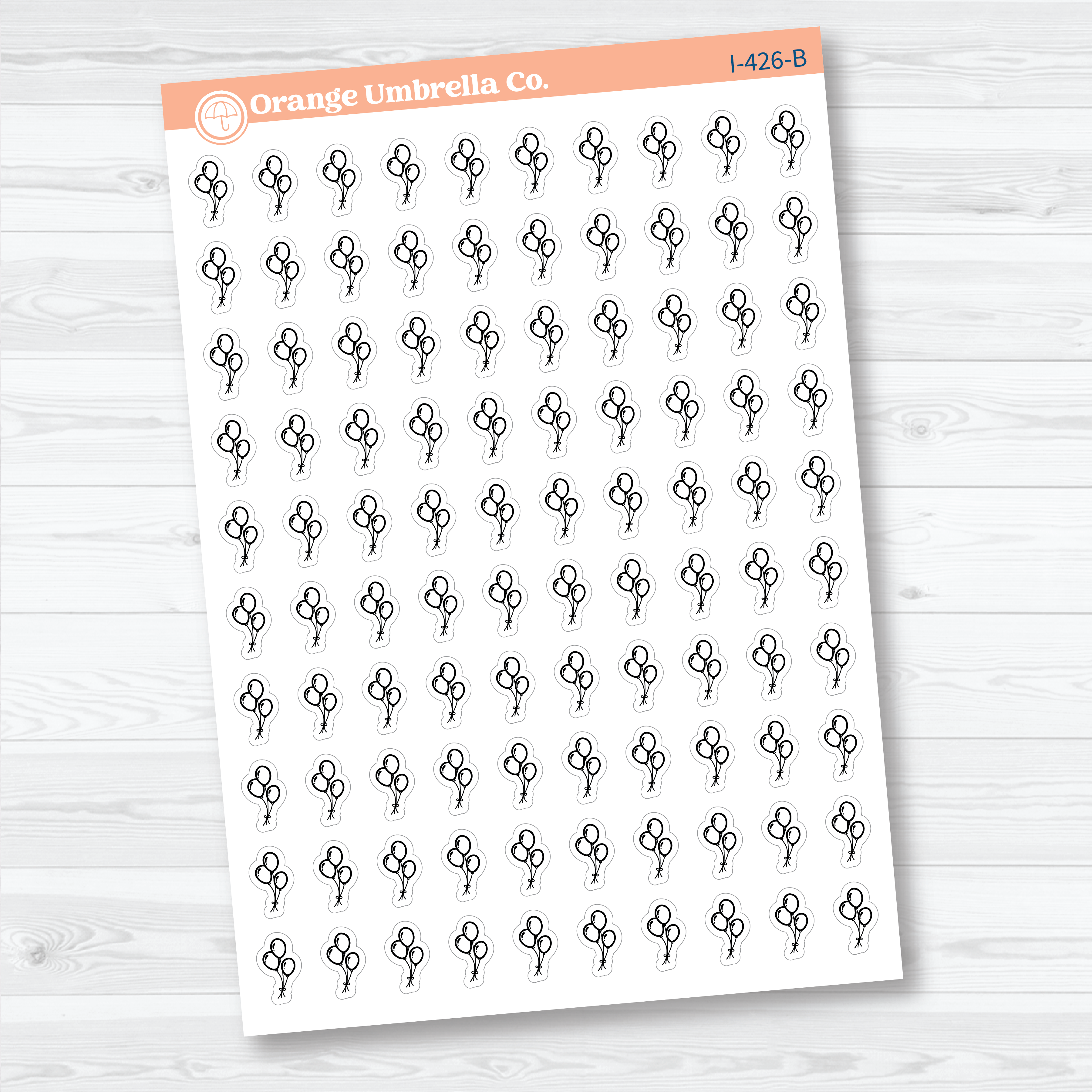 Hand Doodled Balloon Icon Planner Stickers | Celebration & Event Planner Stickers | I-426