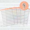 Hand Doodled Balloon Icon Clear Matte Planner Stickers | Celebration & Event Planner Stickers | I-426-CM