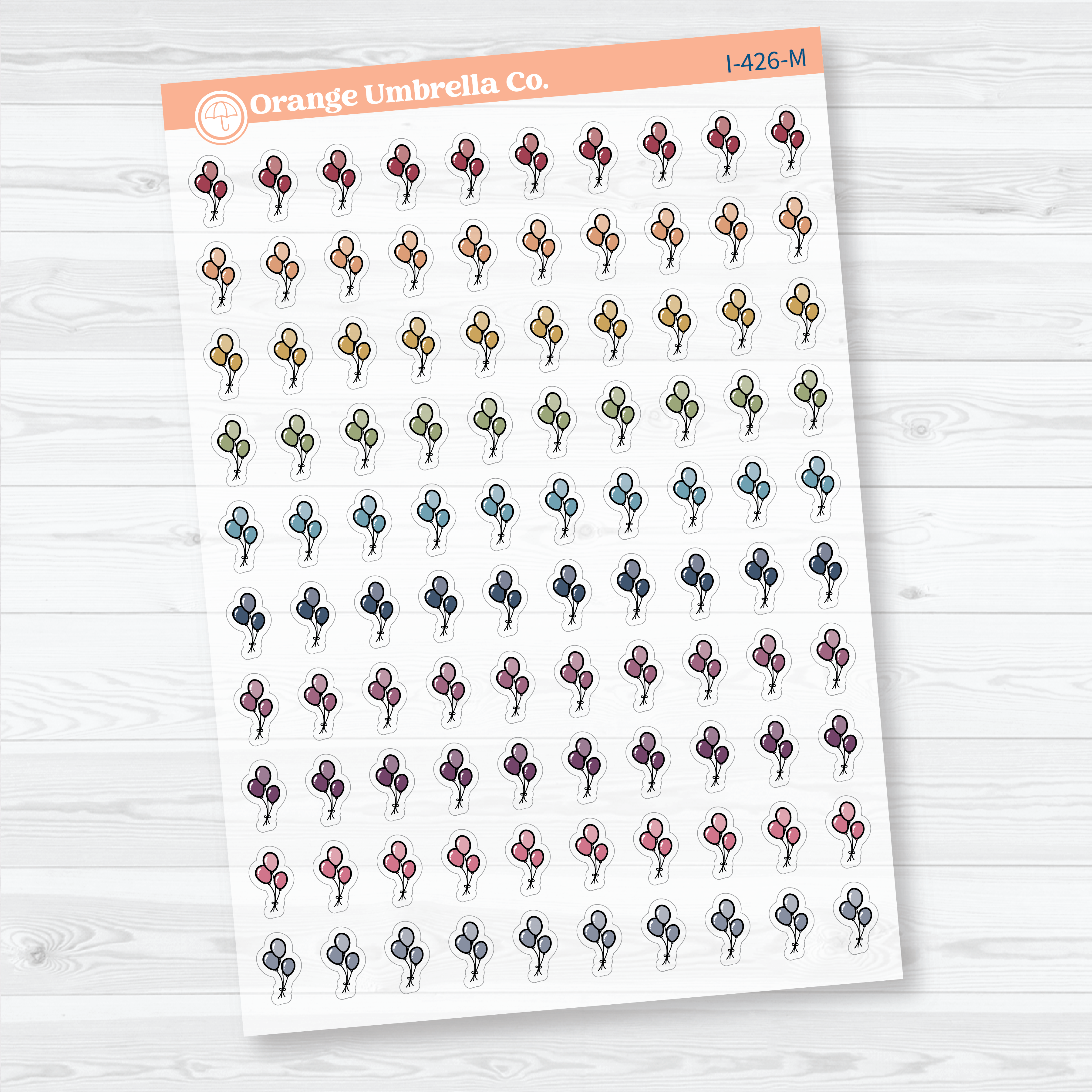 Hand Doodled Balloon Icon Clear Matte Planner Stickers | Celebration & Event Planner Stickers | I-426-CM