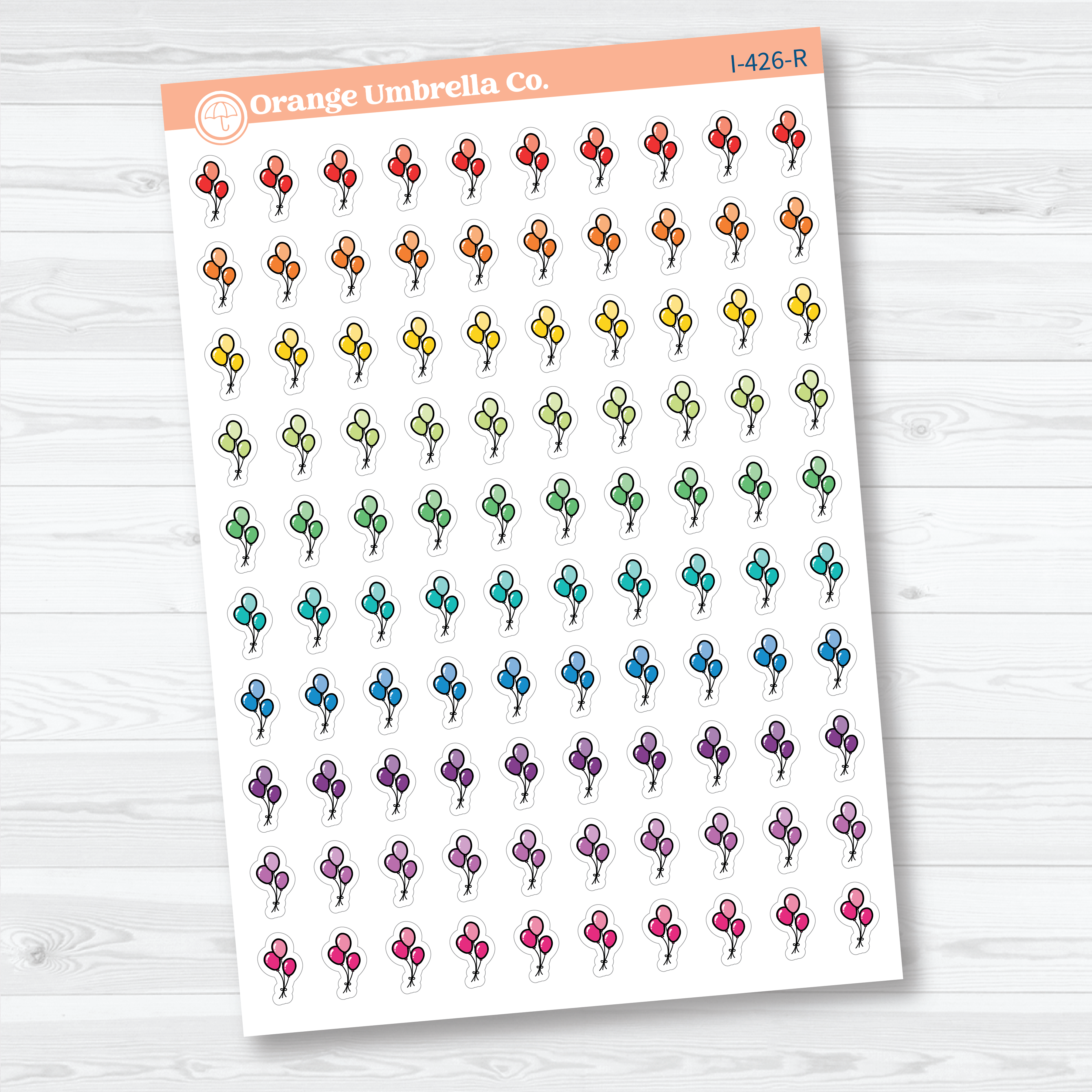 Hand Doodled Balloon Icon Planner Stickers | Celebration & Event Planner Stickers | I-426