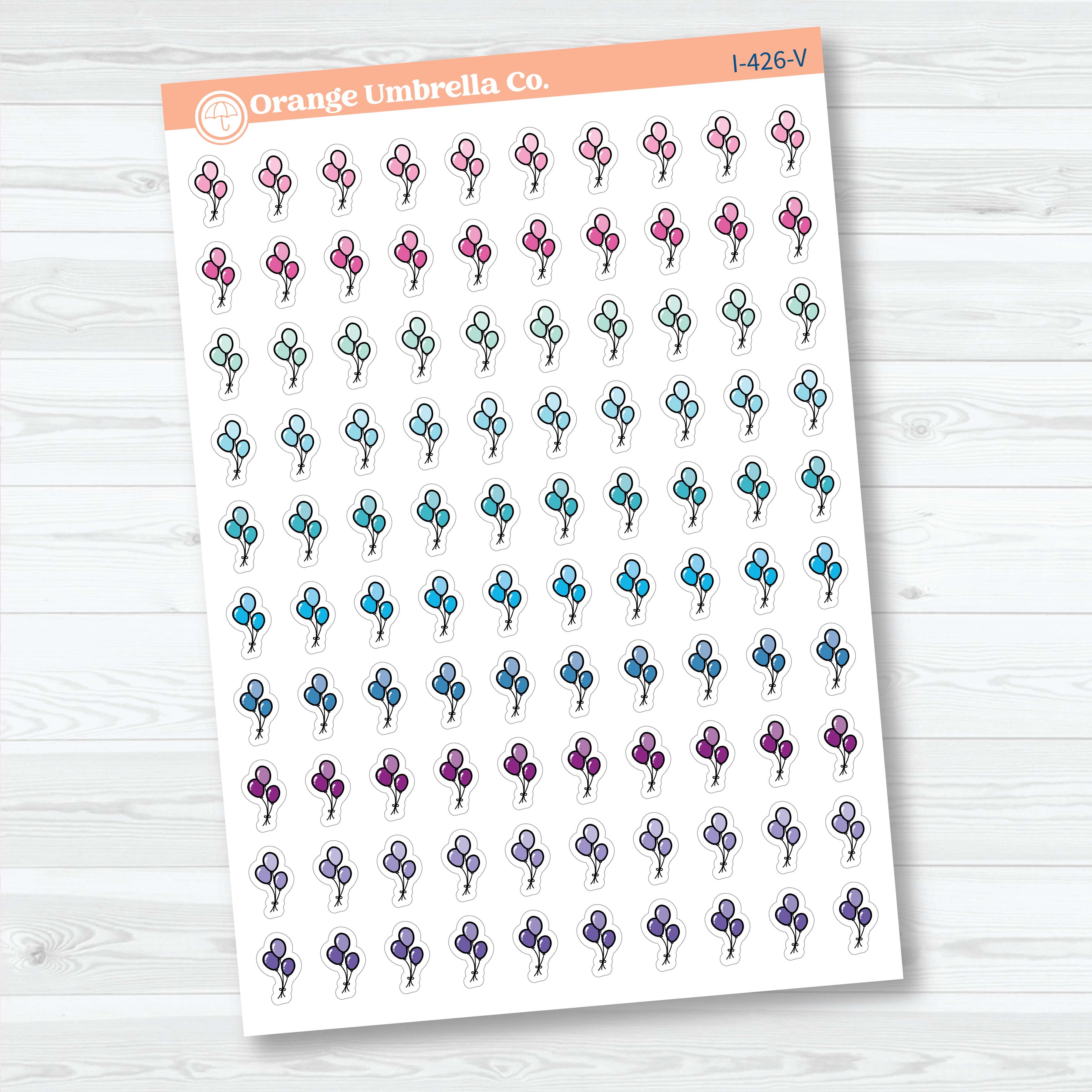 Hand Doodled Balloon Icon Planner Stickers | Celebration & Event Planner Stickers | I-426