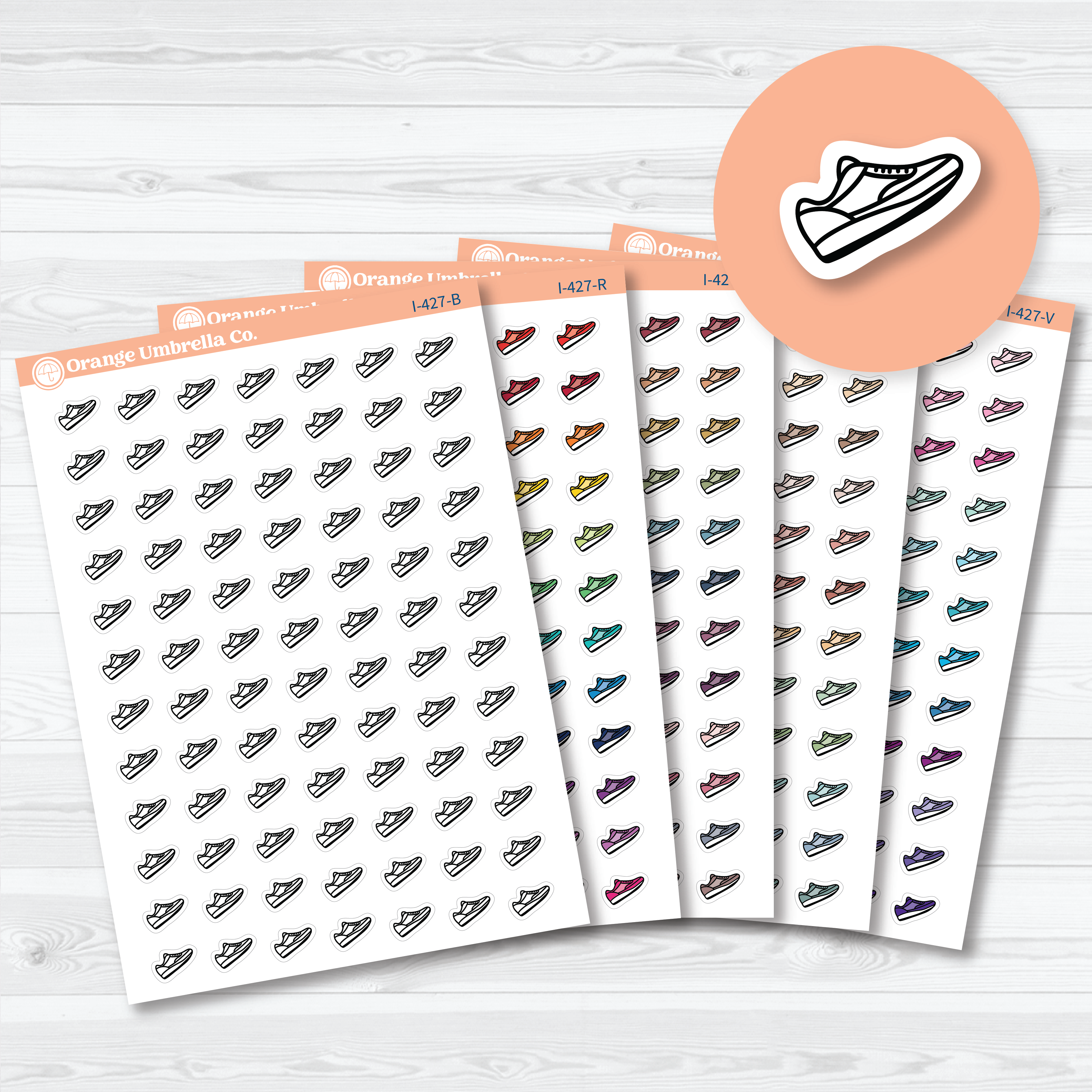 Hand Doodled Running Shoes | Planner Stickers | I-427