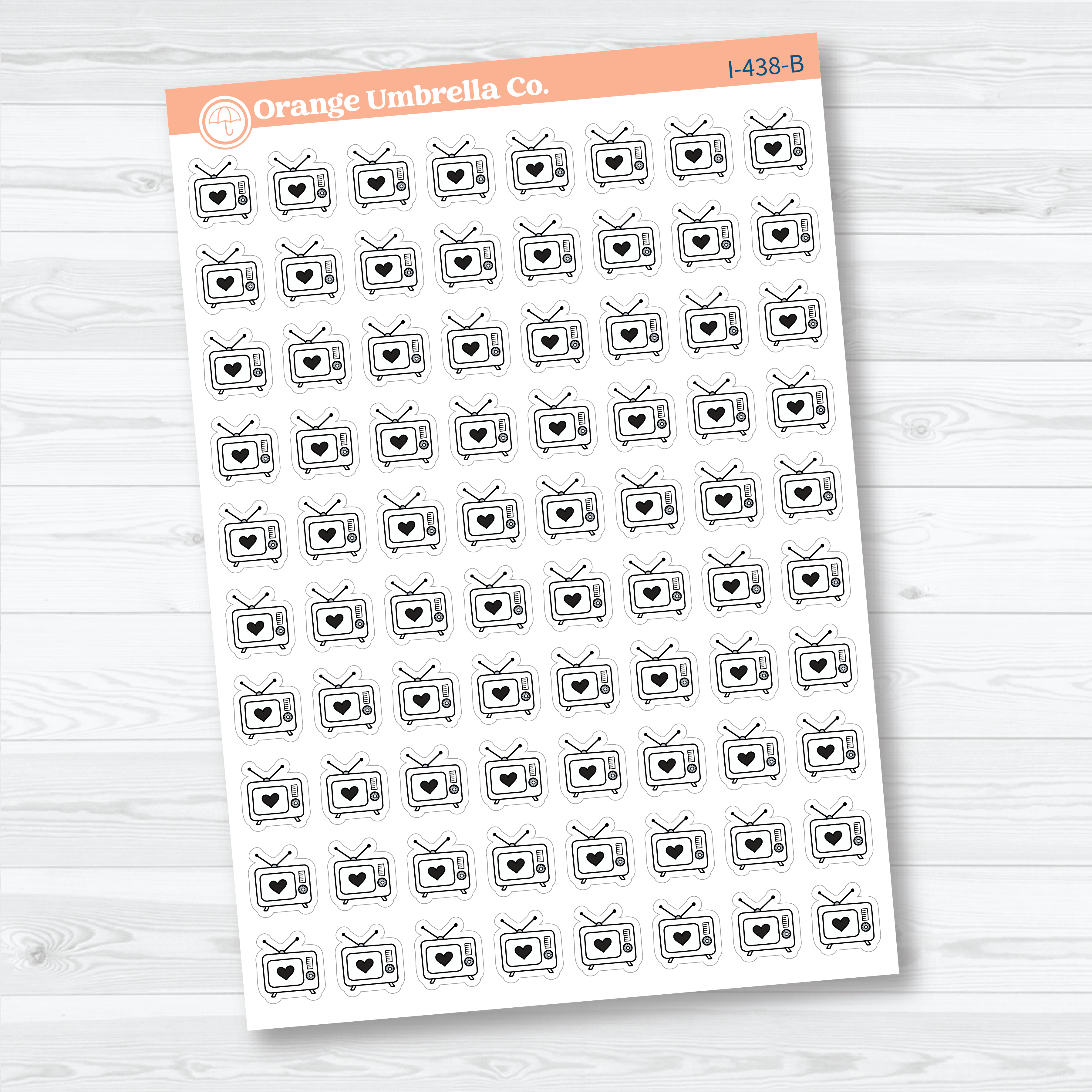 Hand Doodled TV Planner Stickers | Watch Television Icon Stickers | I-438