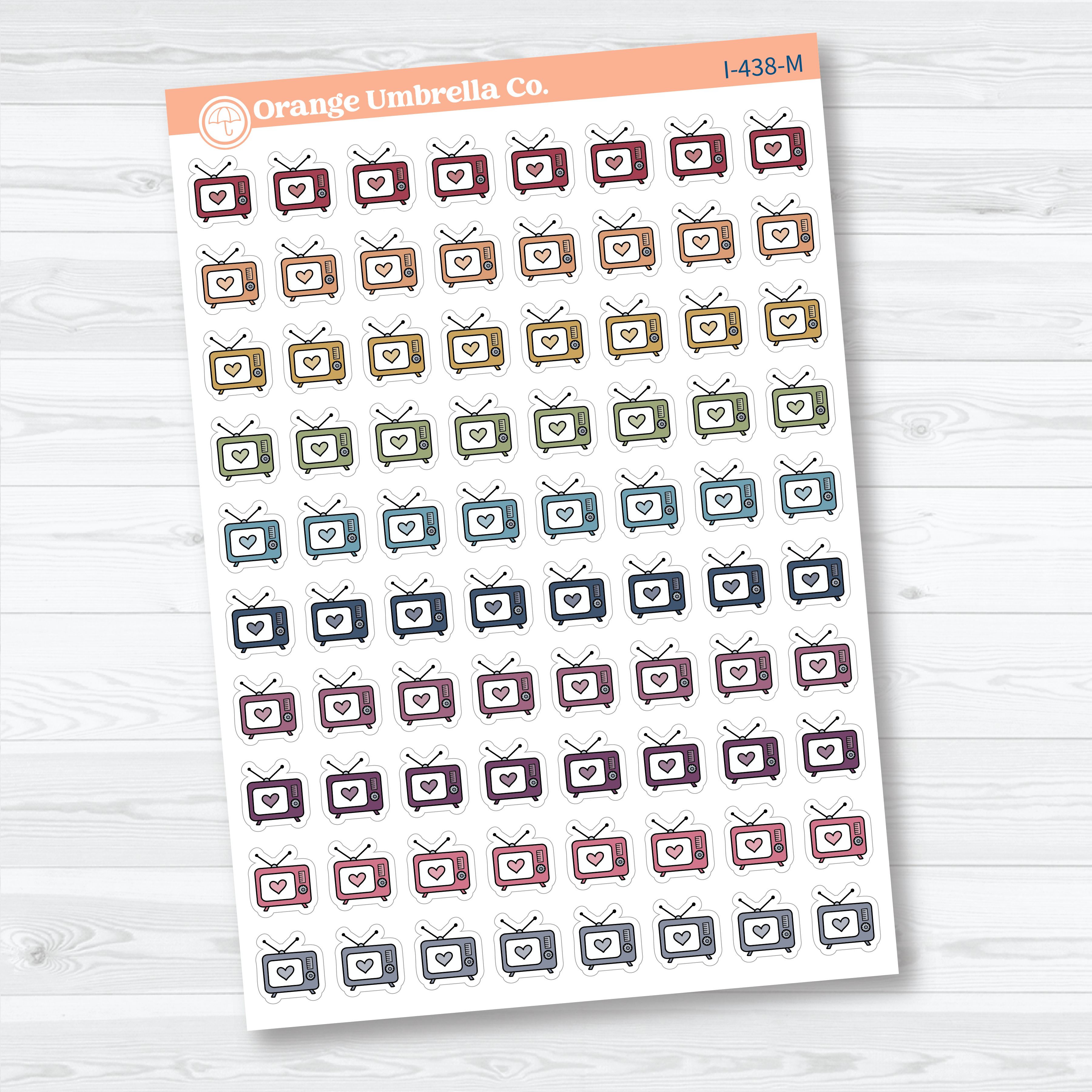 Hand Doodled TV Planner Stickers | Watch Television Icon Stickers | I-438