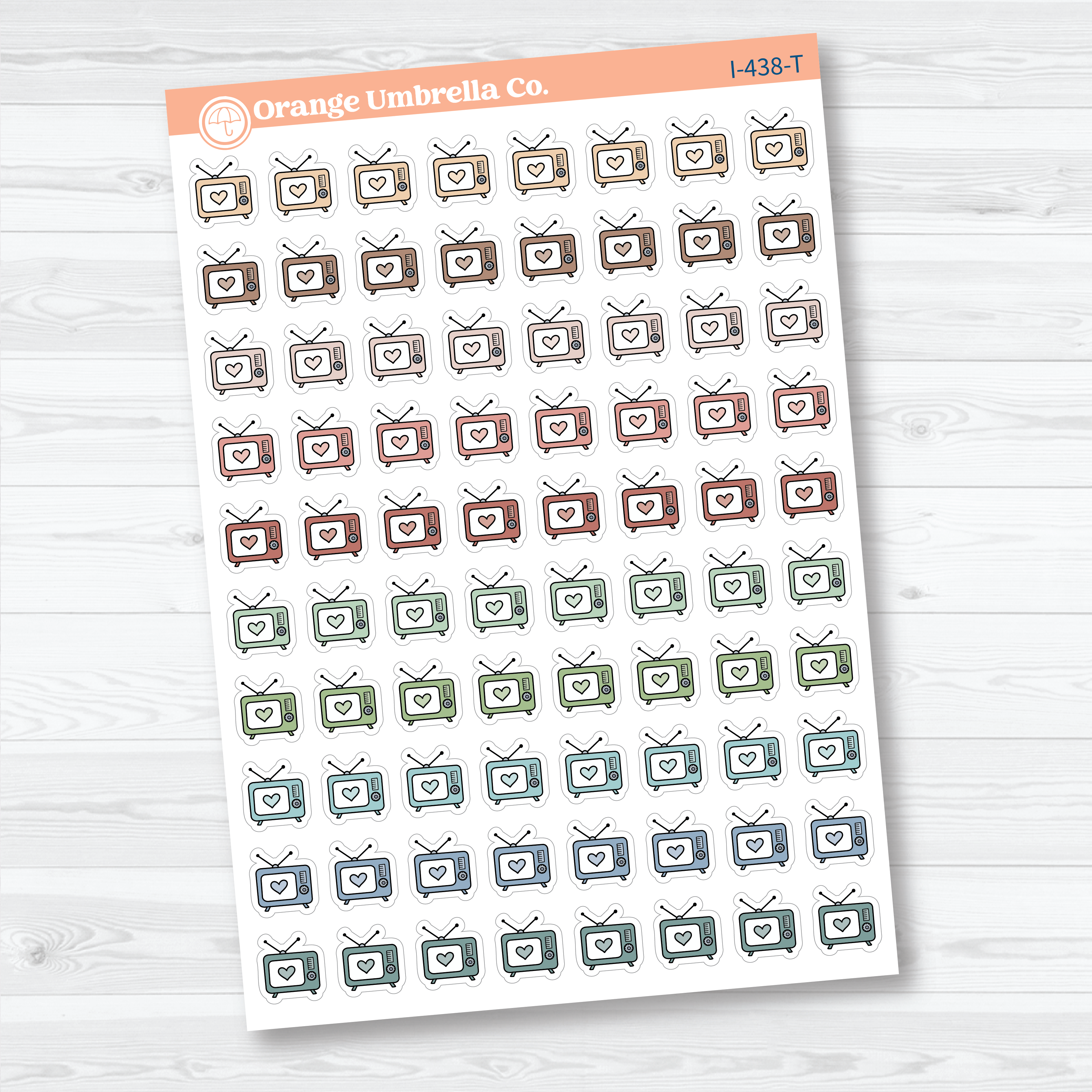 Hand Doodled TV Planner Stickers | Watch Television Icon Stickers | I-438