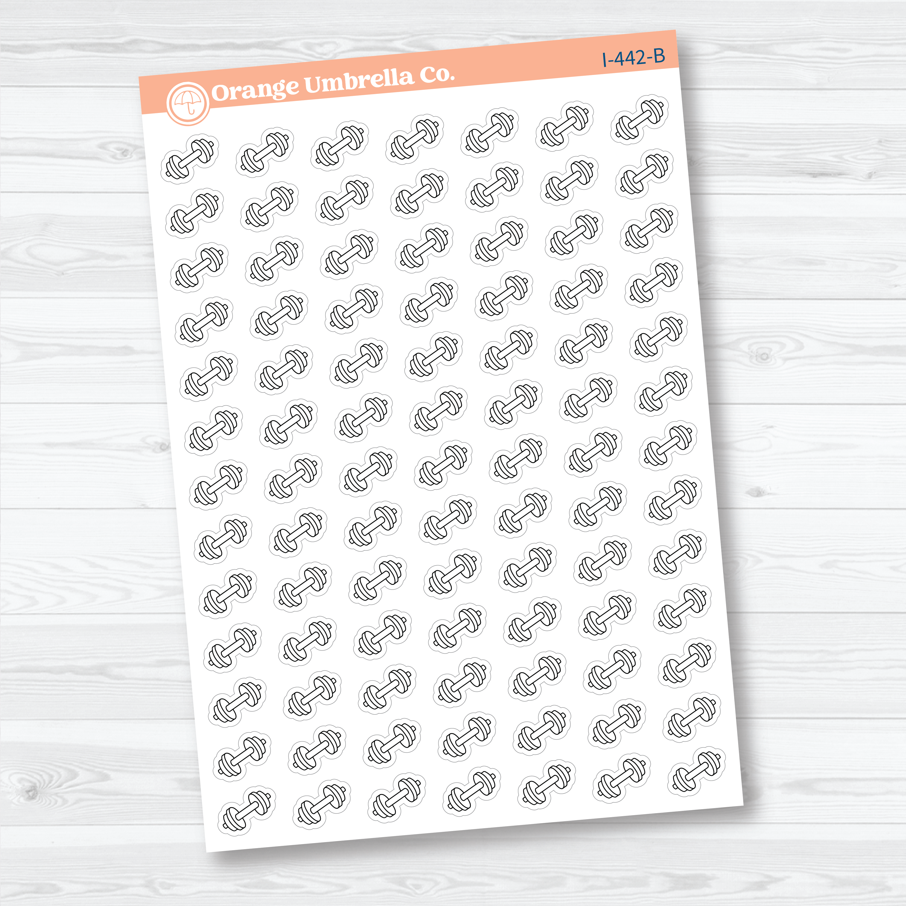 Hand Doodled Dumbbell Icons | Planner Stickers | I-442