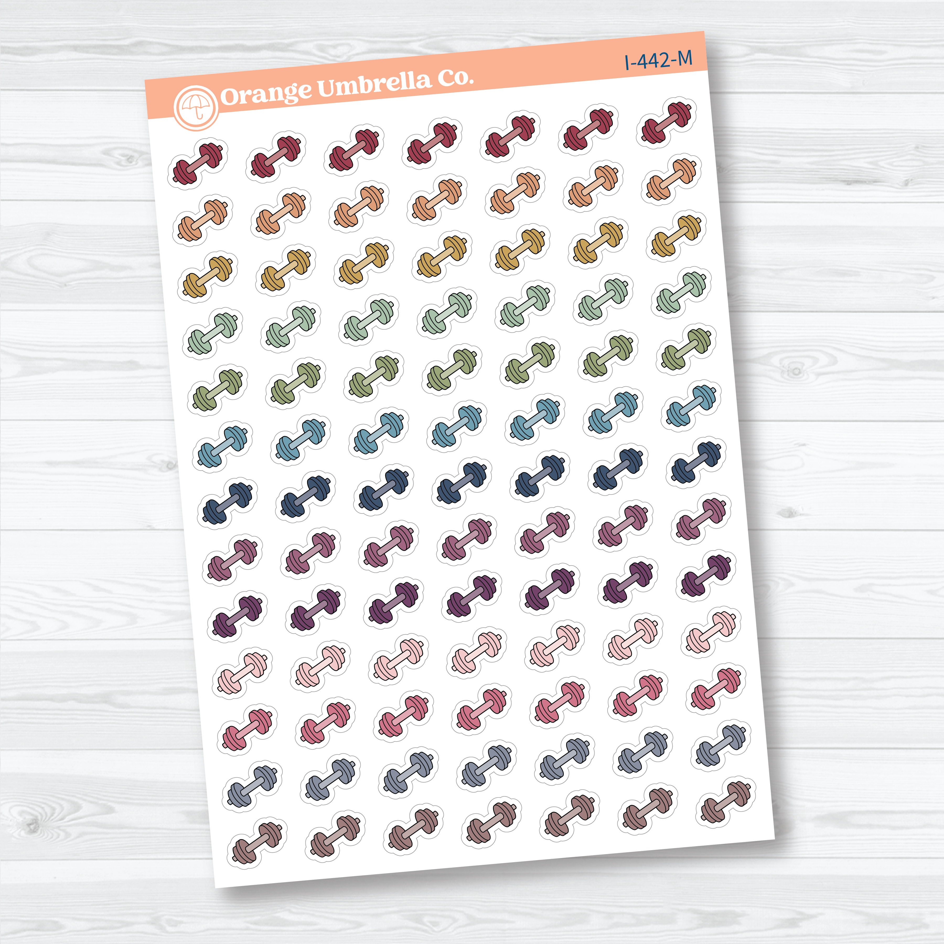Hand Doodled Dumbbell Icons | Planner Stickers | I-442