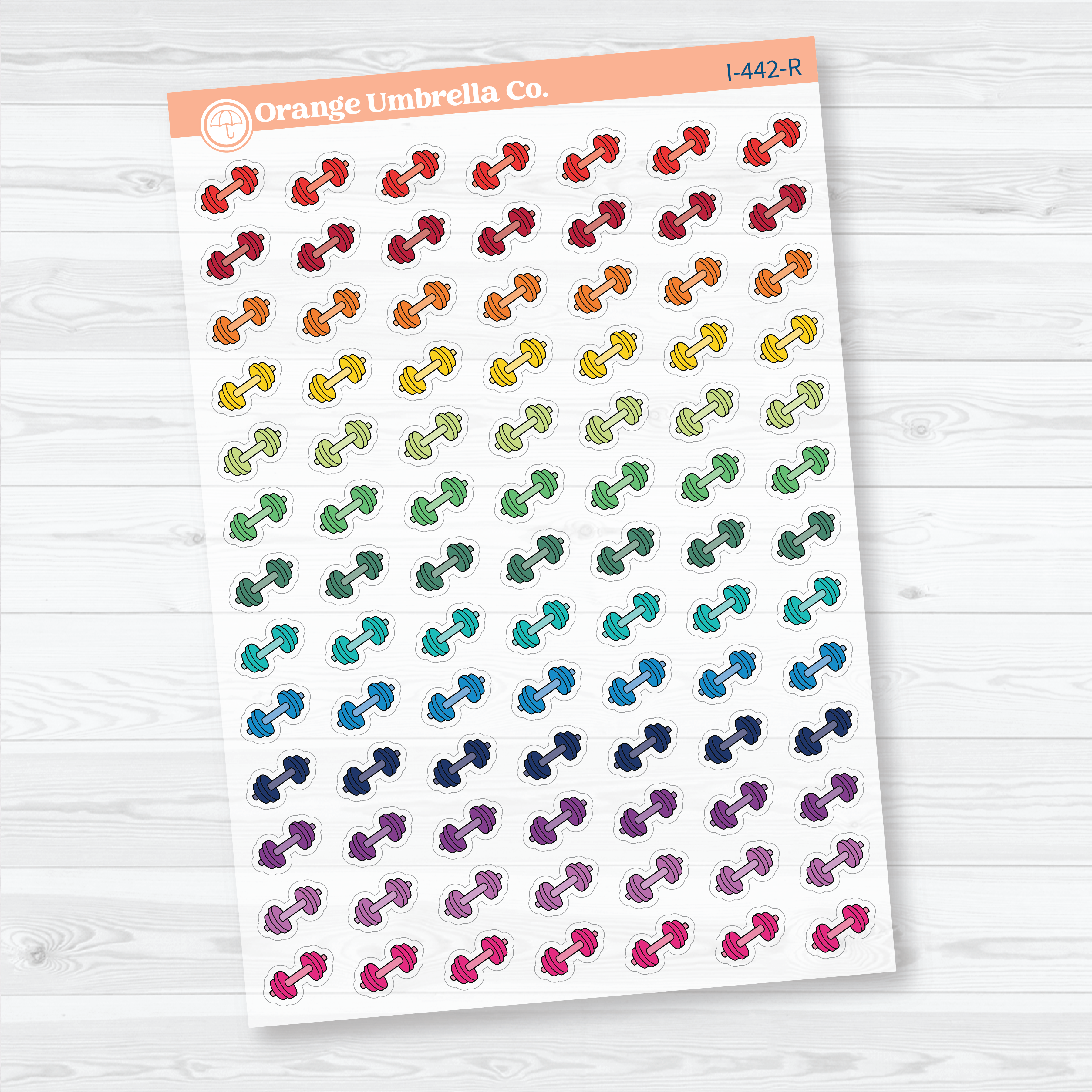 Hand Doodled Dumbbell Icons | Clear Matte Planner Stickers | I-442-CM