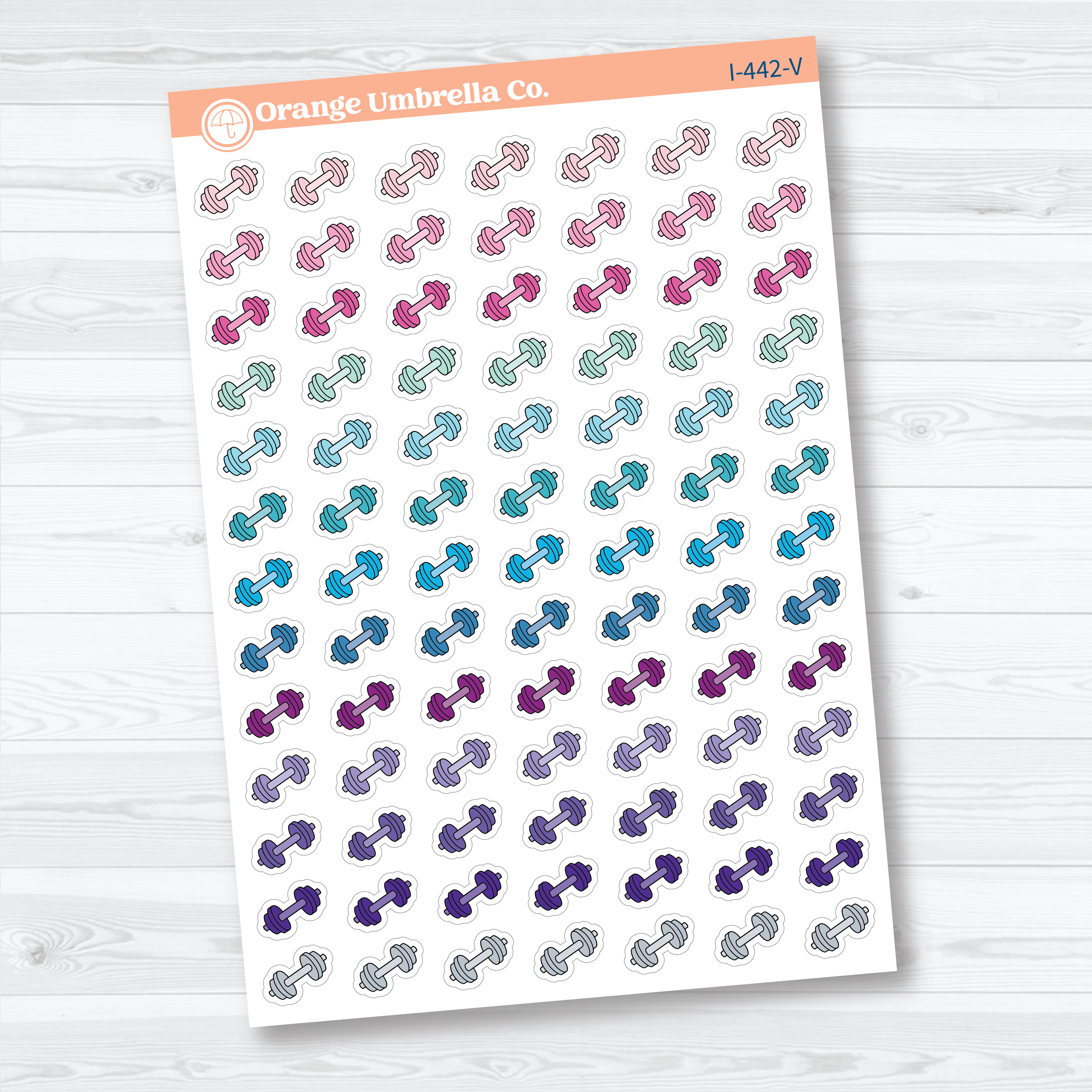 Hand Doodled Dumbbell Icons | Planner Stickers | I-442