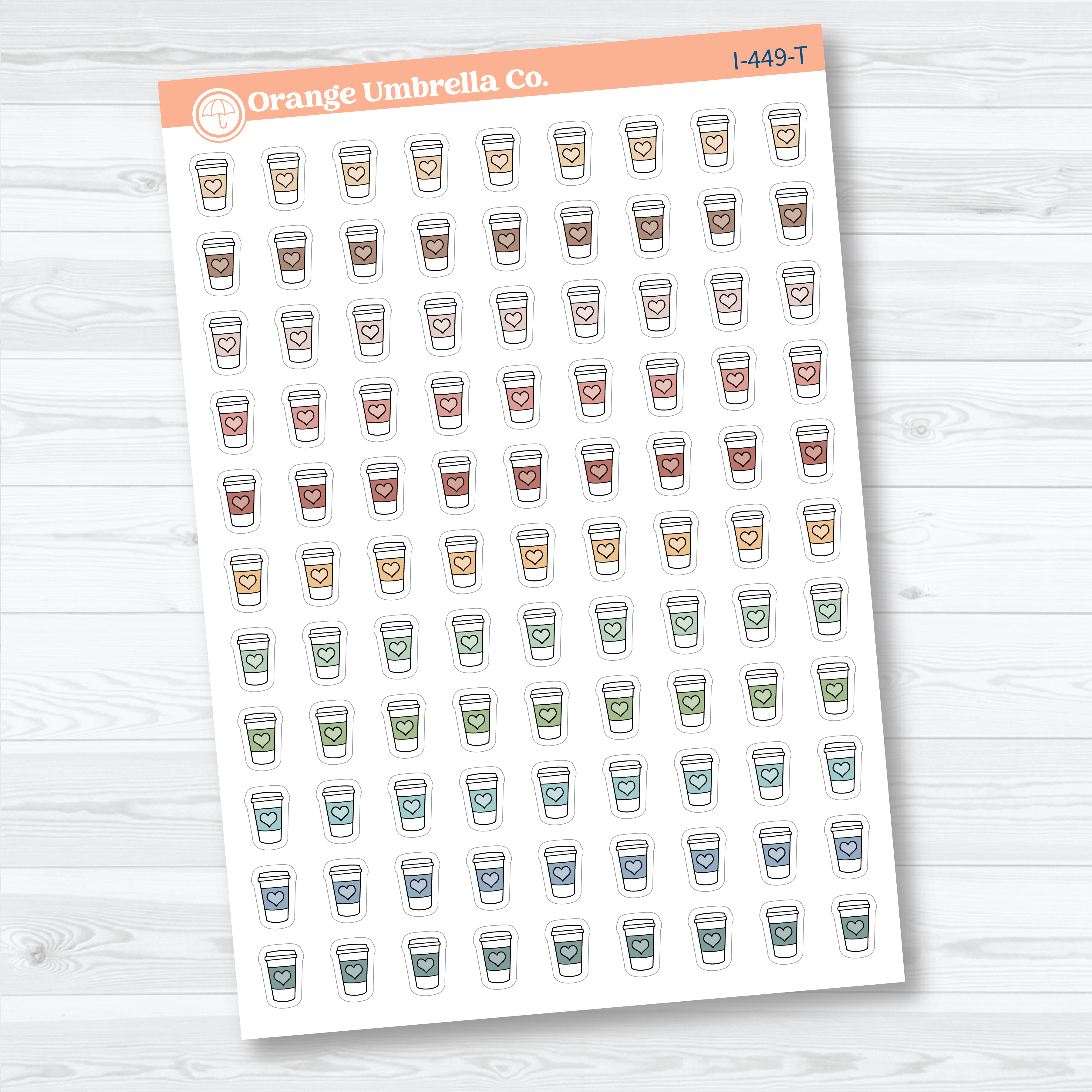 Hand Doodled Coffee Cup Planner Stickers | Coffee Icon Planner Stickers | I-449
