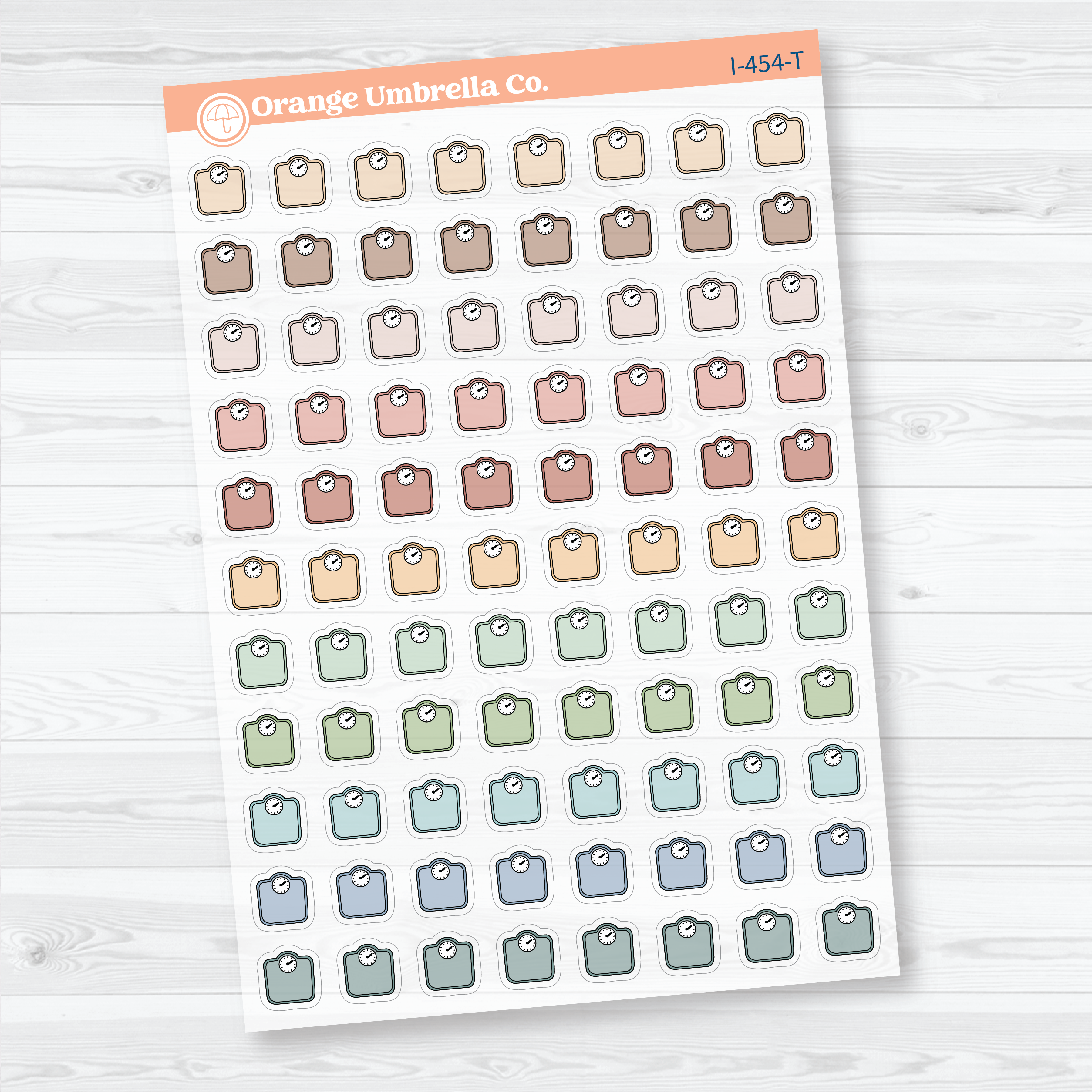 Hand Doodled Scale Icons | Clear Matte Planner Stickers | I-454-CM