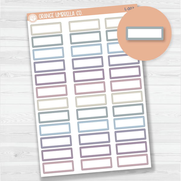 Quarter Box Label Planner Stickers | ECLP Canvas Color | L-003