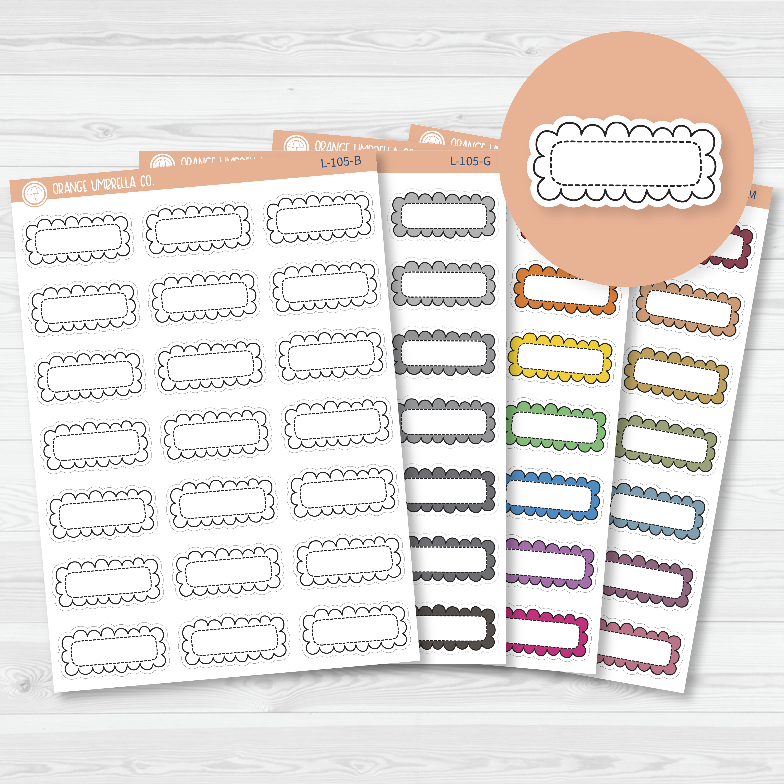 Scalloped Appointment Planner Stickers - 1/4 Box | L-105