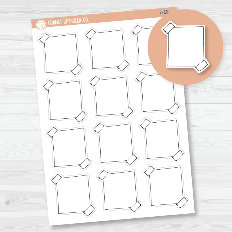 Doodle Taped Sticky Note Appointment Planner Stickers | L-181