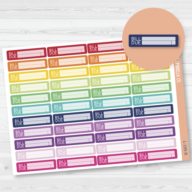 Bill Due Appointment Planner Stickers  | L-189-R \ 905-010-051-WH