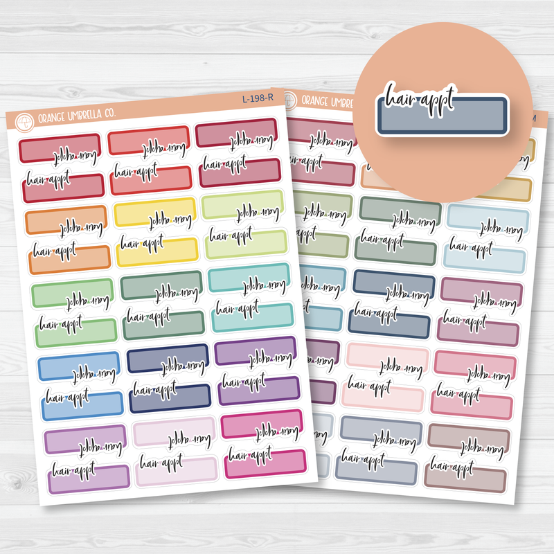 Hair Appointment Planner Stickers  | L-198