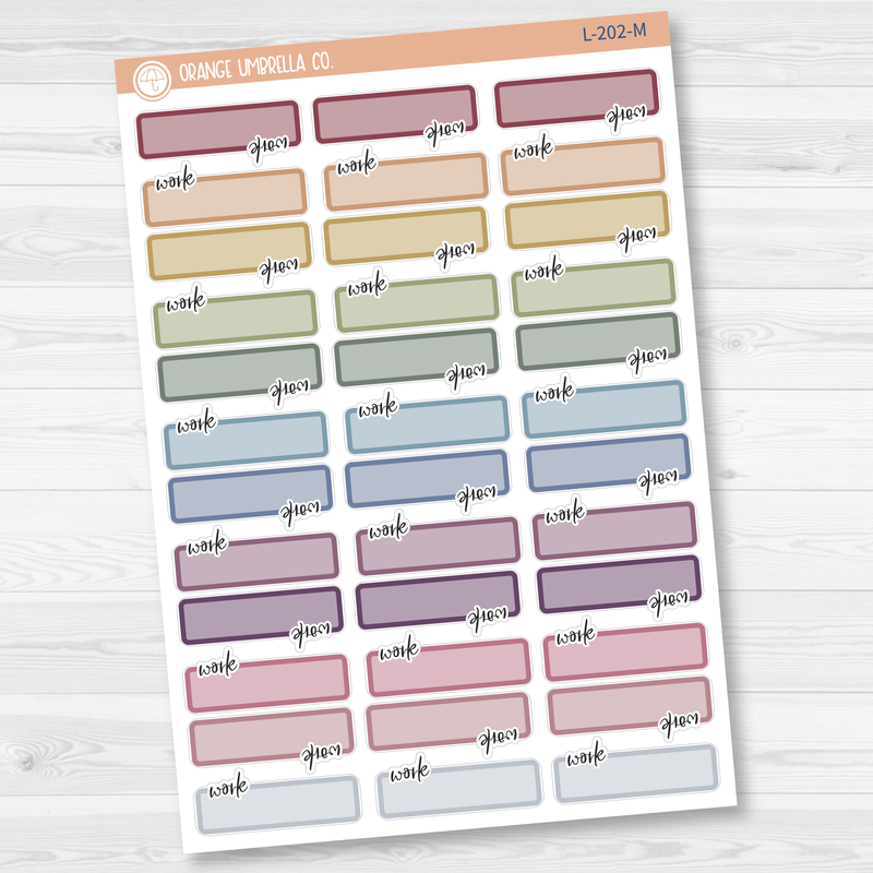 Work Schedule Quarter Box Planner Stickers  | L-202