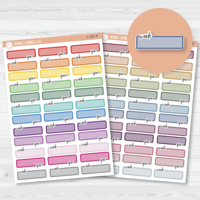 Work Schedule Quarter Box Planner Stickers   | L-202