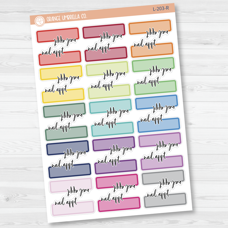 Nail Appointment Planner Stickers, "Nail Appt"  | L-203