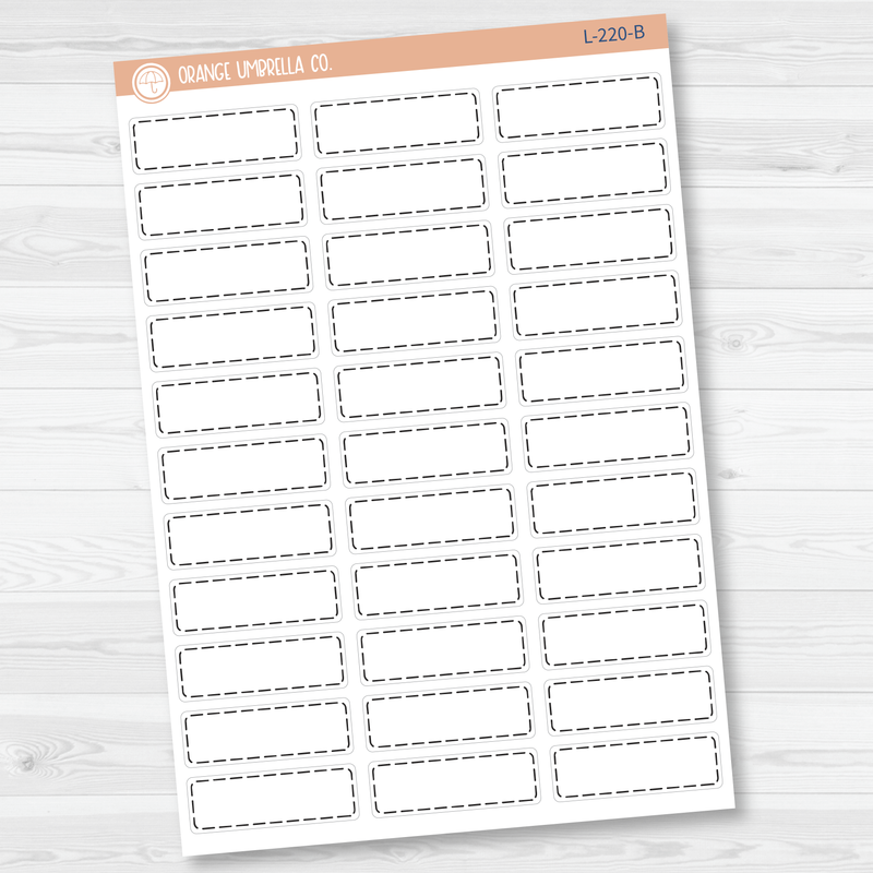 Stitched Quarter Box Labels | 1/4 Box Planner Stickers | L-220 / 922-003