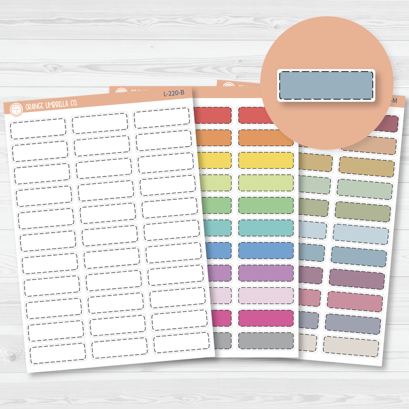 Stitched Quarter Box Labels | 1/4 Box Planner Stickers | L-220 / 922-003