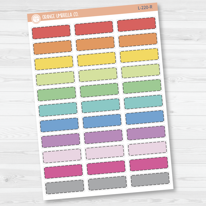 Stitched Quarter Box Labels | 1/4 Box Planner Stickers | L-220 / 922-003