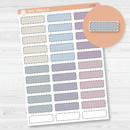 Stitched Quarter Box Planner Stickers | ECLP Canvas Color | L-222