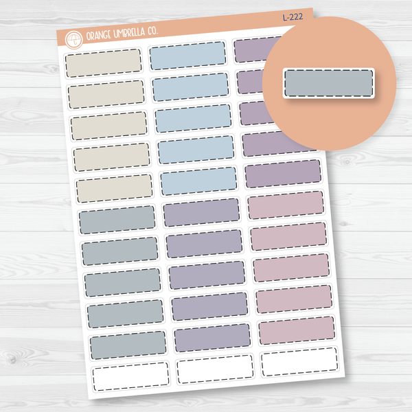 Stitched Quarter Box Planner Stickers | ECLP Canvas Color | L-222 / 922-003-055L-WH