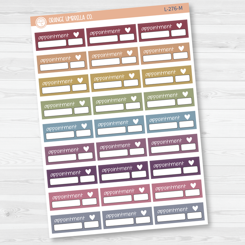 Appointment Jen Plans Script Planner Stickers - 1/4 Box | FJP | L-276 / 922-016