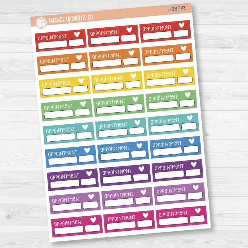 Appointment Script Planner Stickers - 1/4 Box | F3  | L-287 | 922-017