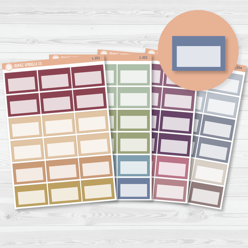 Appointment Half Box Planner Stickers | Muted | L-351 - L-354