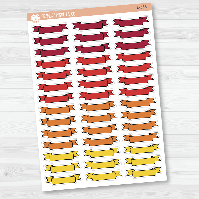 CLEARANCE | Double End Banner Flag/Ribbon Appointment Planner Labels | Bright | L-355/356/357