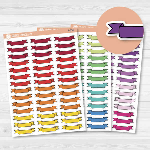 Double End Banner Flag/Ribbon Appointment Planner Labels | Bright | L-355/356/357