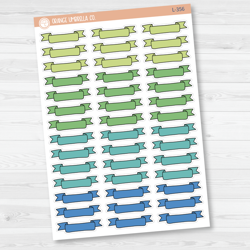 CLEARANCE | Double End Banner Flag/Ribbon Appointment Planner Labels | Bright | L-355/356/357