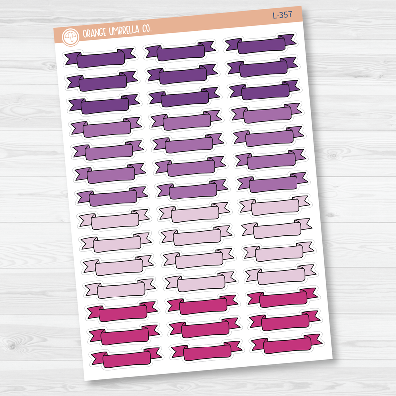 CLEARANCE | Double End Banner Flag/Ribbon Appointment Planner Labels | Bright | L-355/356/357