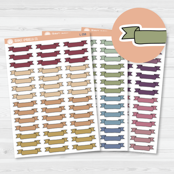 Double End Banner Flag/Ribbon Appointment Planner Labels | Muted | L-358/359/360