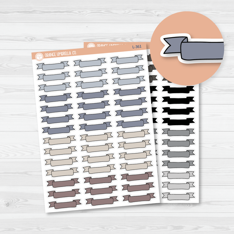 Double End Banner Flag/Ribbon Appointment Planner Labels | L-361/362