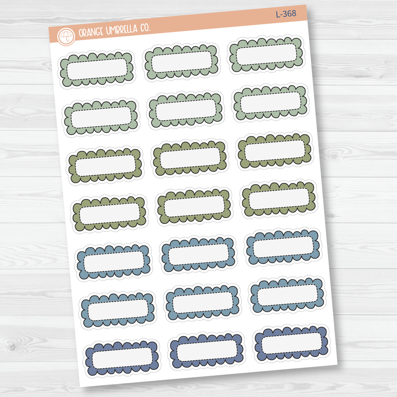 Scalloped Half Box Planner Stickers | Muted | L-367-L-370