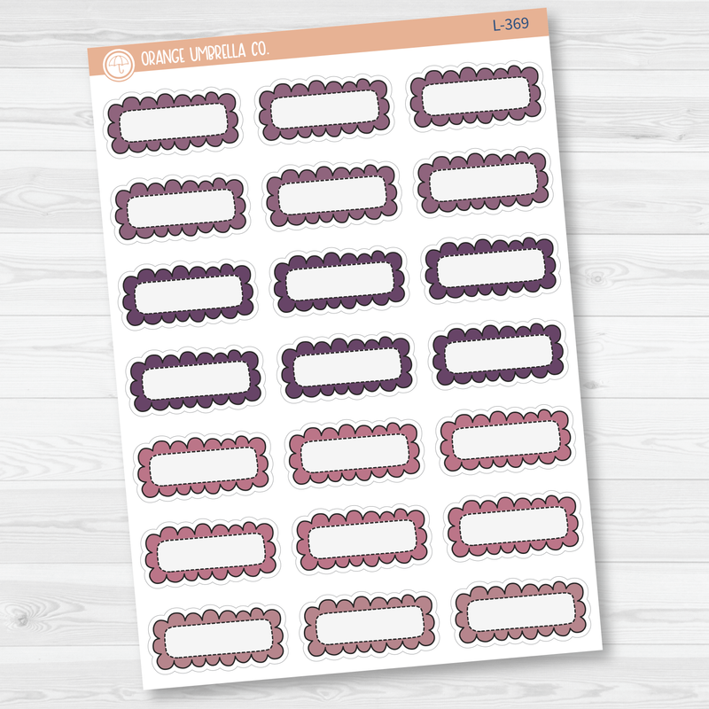 Scalloped Half Box Planner Stickers | Muted | L-367-L-370