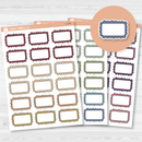 Scalloped Half Box Planner Stickers | Muted | L-374-L-376