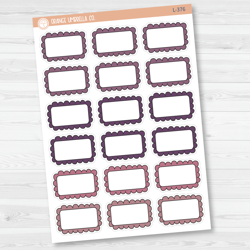 Scalloped Half Box Planner Stickers | Muted | L-374-L-376