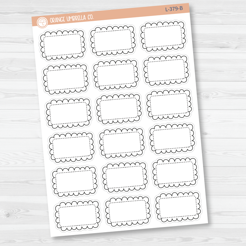 Scalloped Half Box Planner Stickers | L-379