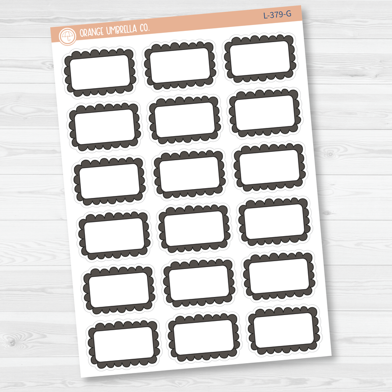 Scalloped Half Box Planner Stickers | L-379